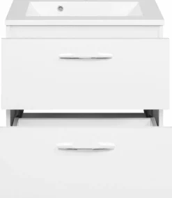 Meuble sous vasque 60 avec vasque en marbre minéral PORTOFINO