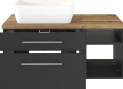 Meuble sous vasque 90 avec vasque à poser à gauche DAVOS