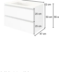 Meuble sous vasque avec lavabo 80 cm AREZZO