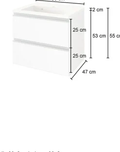 Meuble sous vasque avec lavabo 60 cm AREZZO