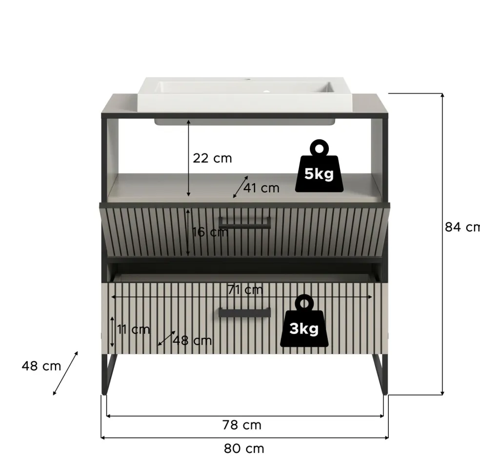 Meuble sous vasque avec vasque BAGNO