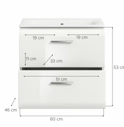 Meuble sous vasque avec vasque BONGA