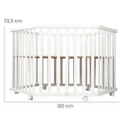 Parc pour bébé hexagonal ton blanc