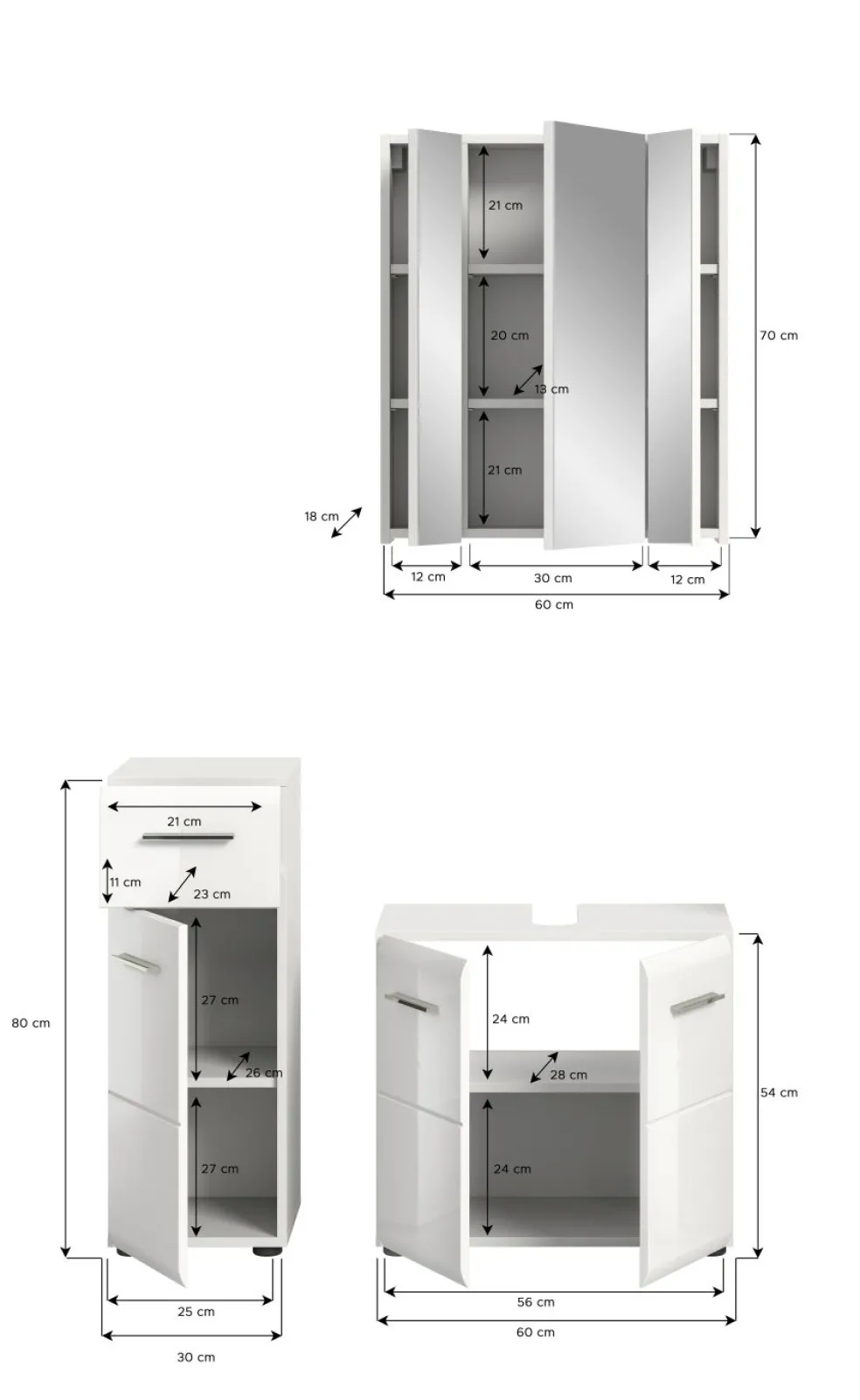 Salle de bains combinée 3 éléments BONGA