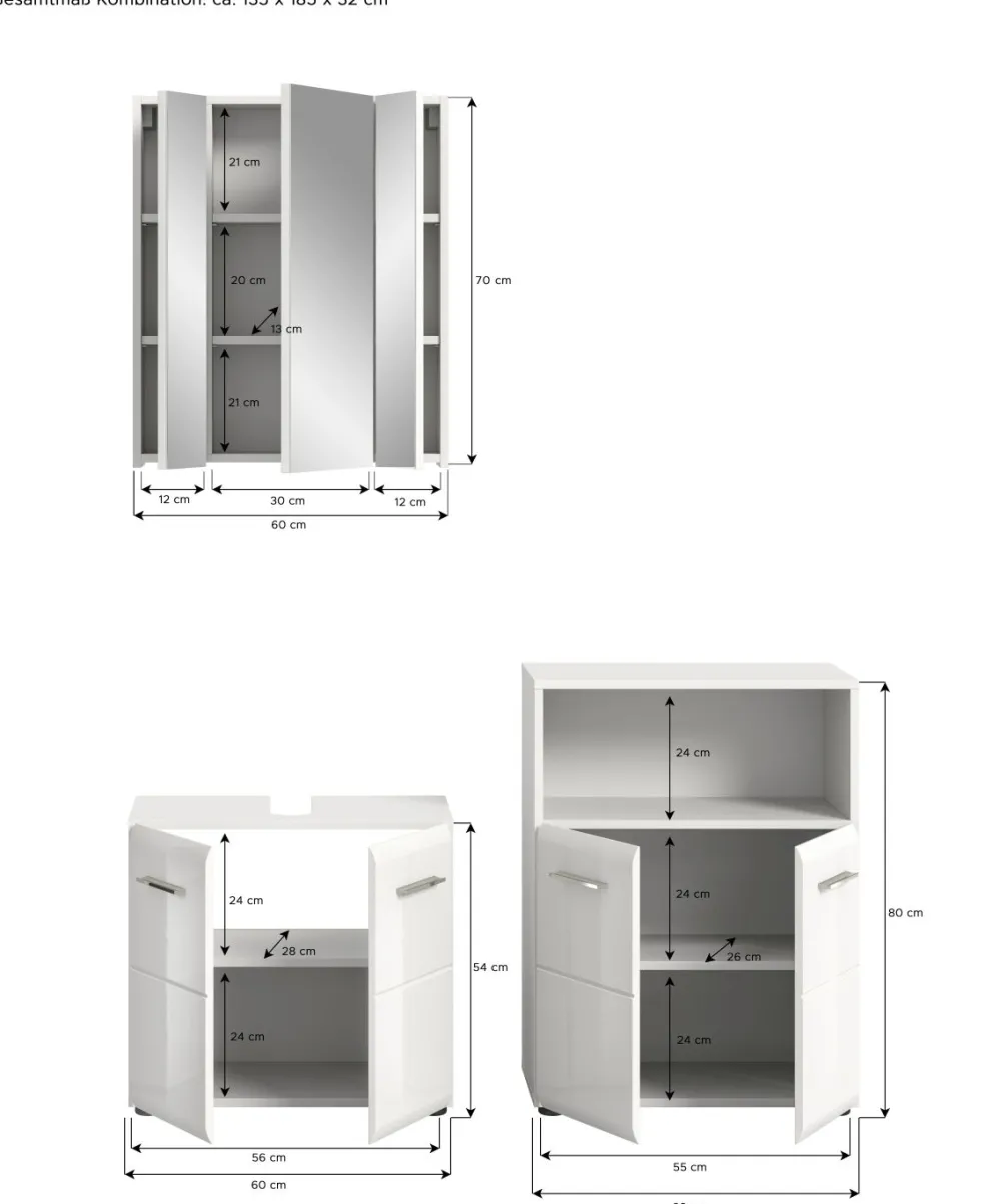 Salle de bains combinée 3 éléments BONGA