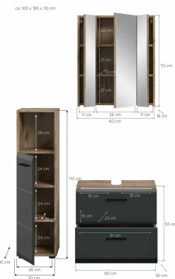 Salle de bains combinée 3 éléments BONGA