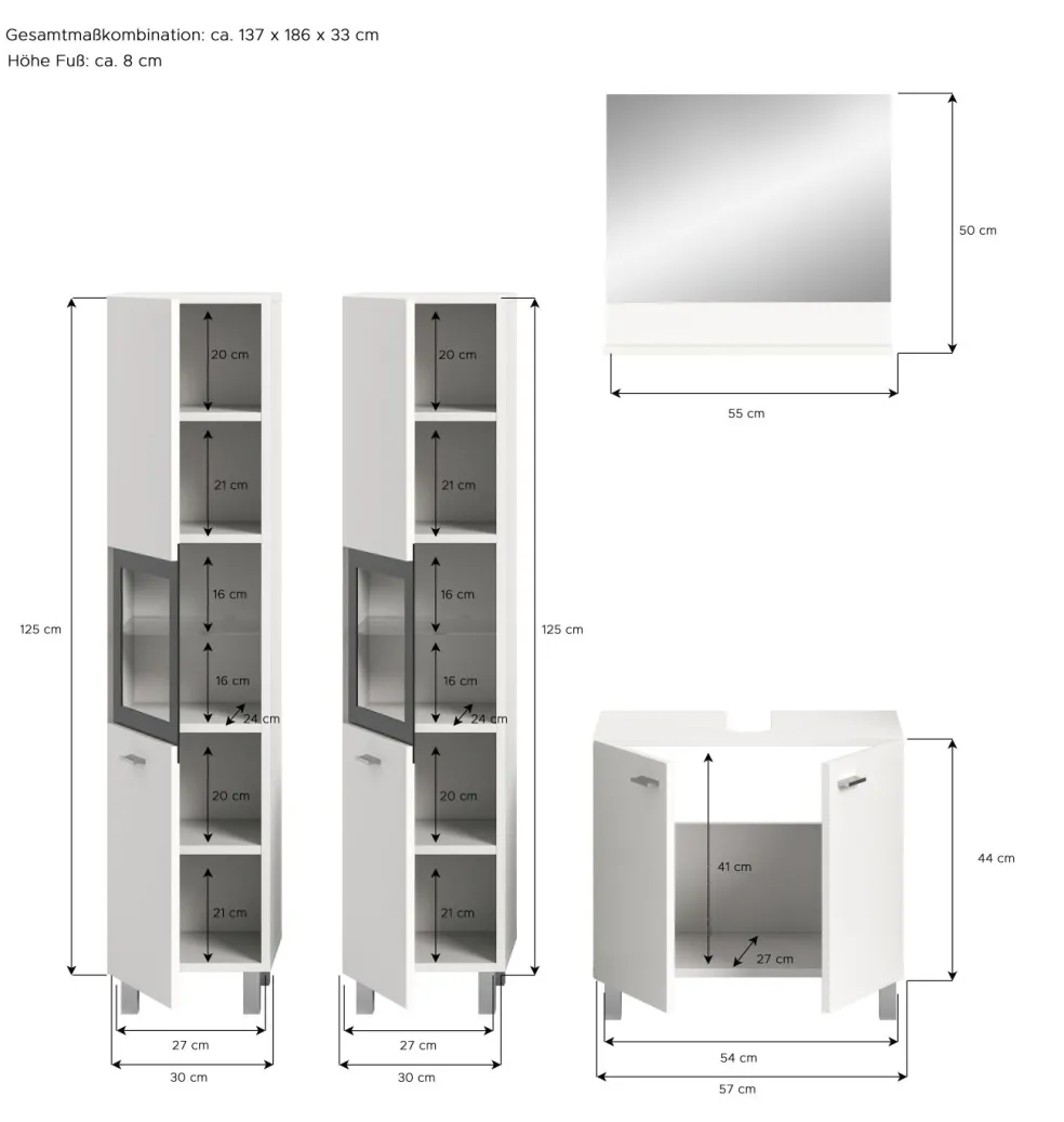 Salle de bains combinée 4 éléments SEBETA
