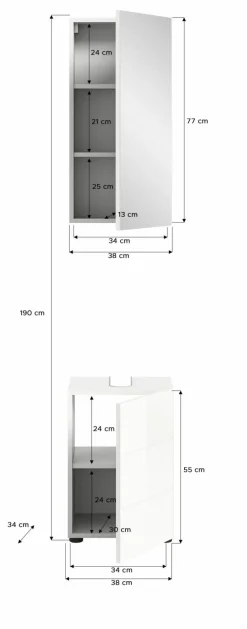 Salle de bains combinée 2 éléments AMBO