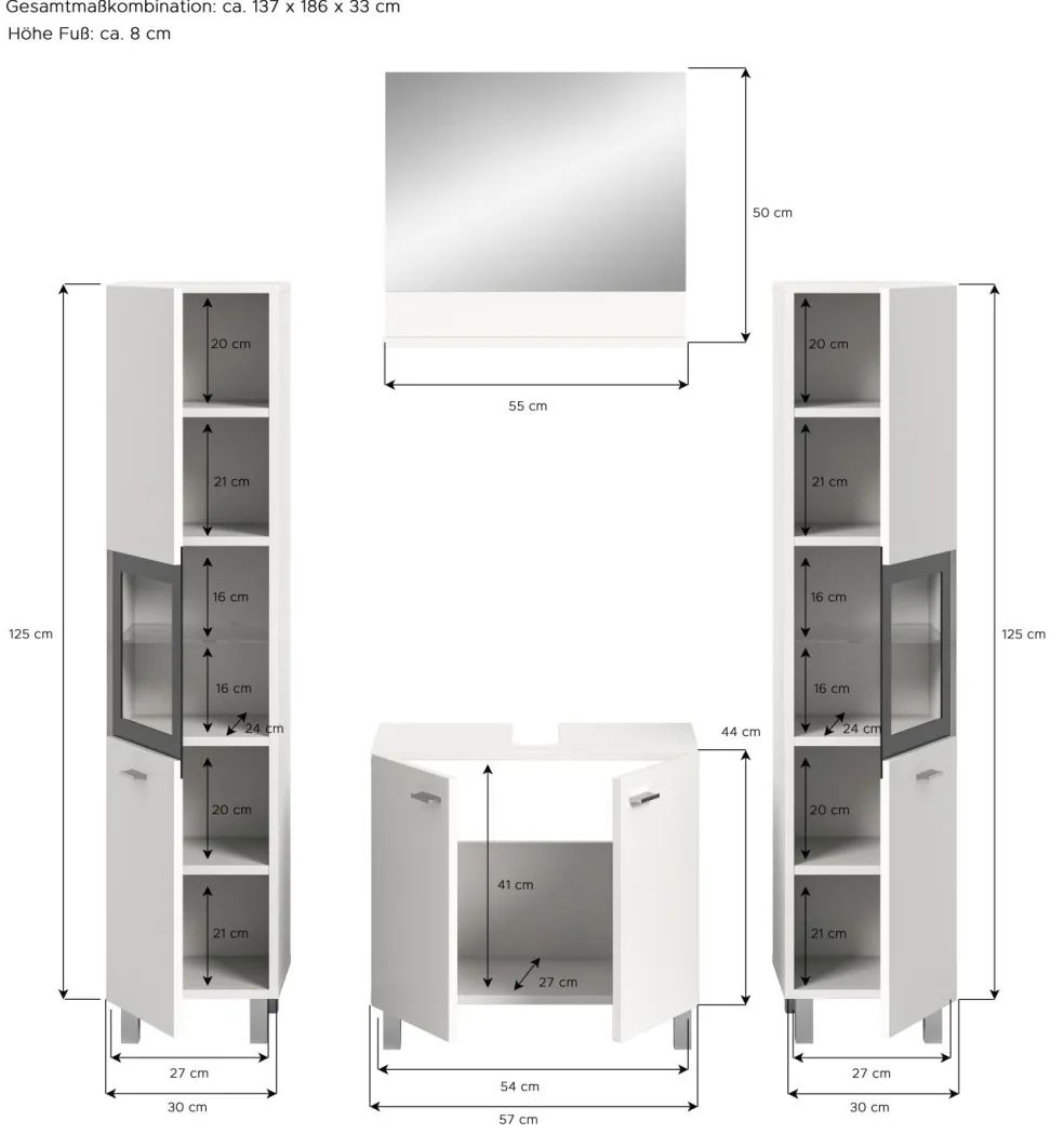 Salle de bains combinée 4 éléments SEBETA