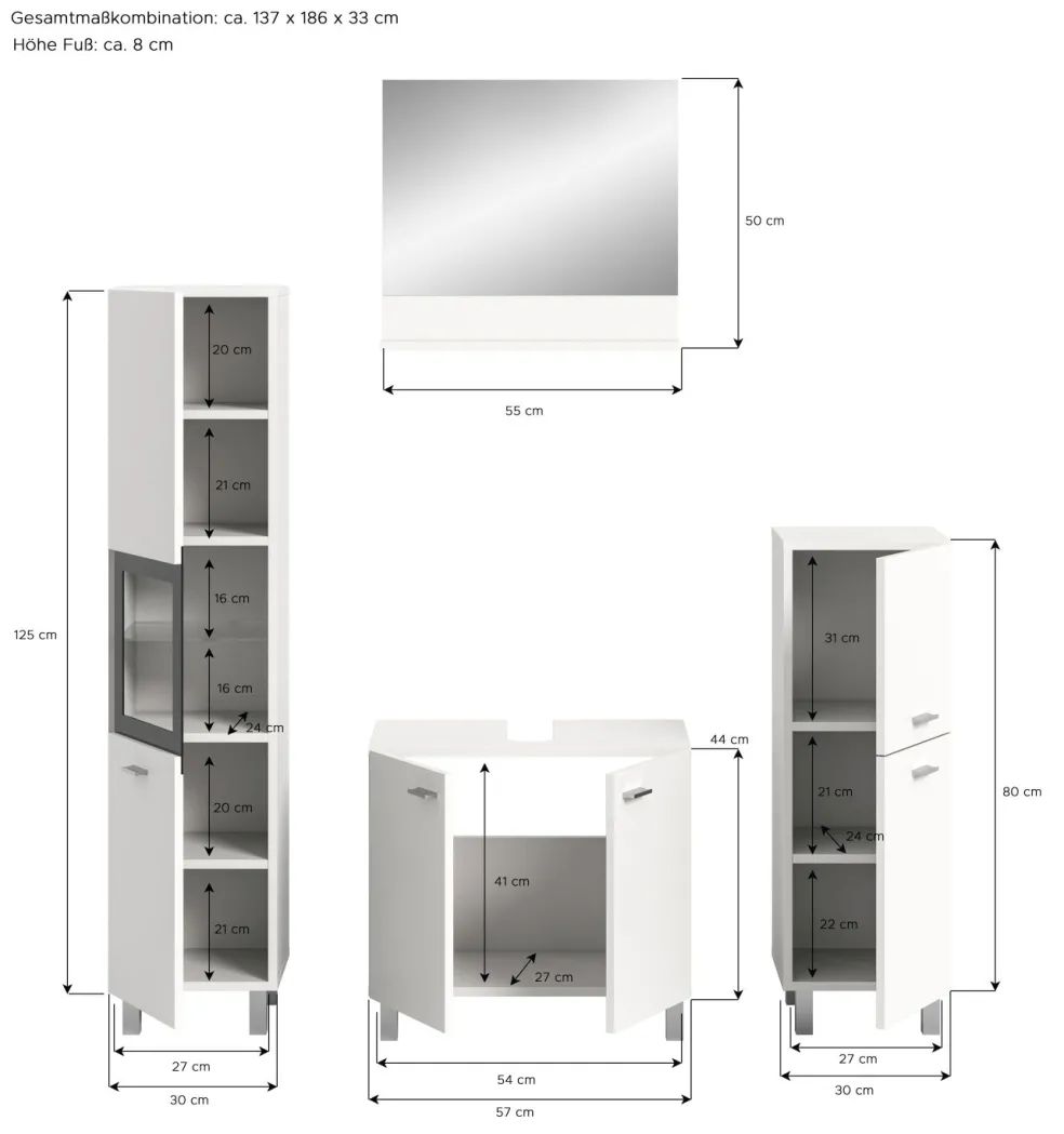 Salle de bains combinée 4 éléments SEBETA