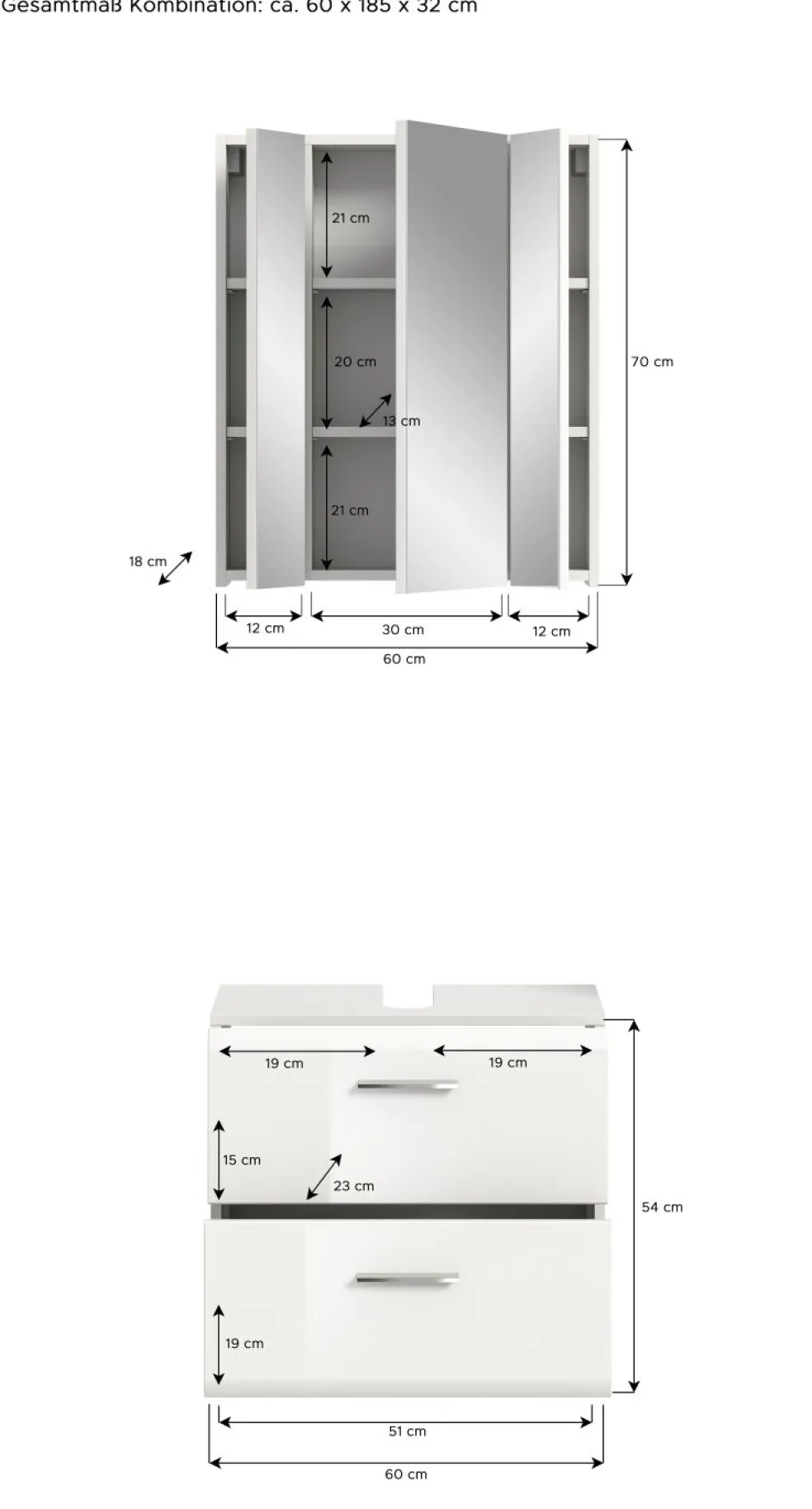 Salle de bains combinée 2 éléments BONGA