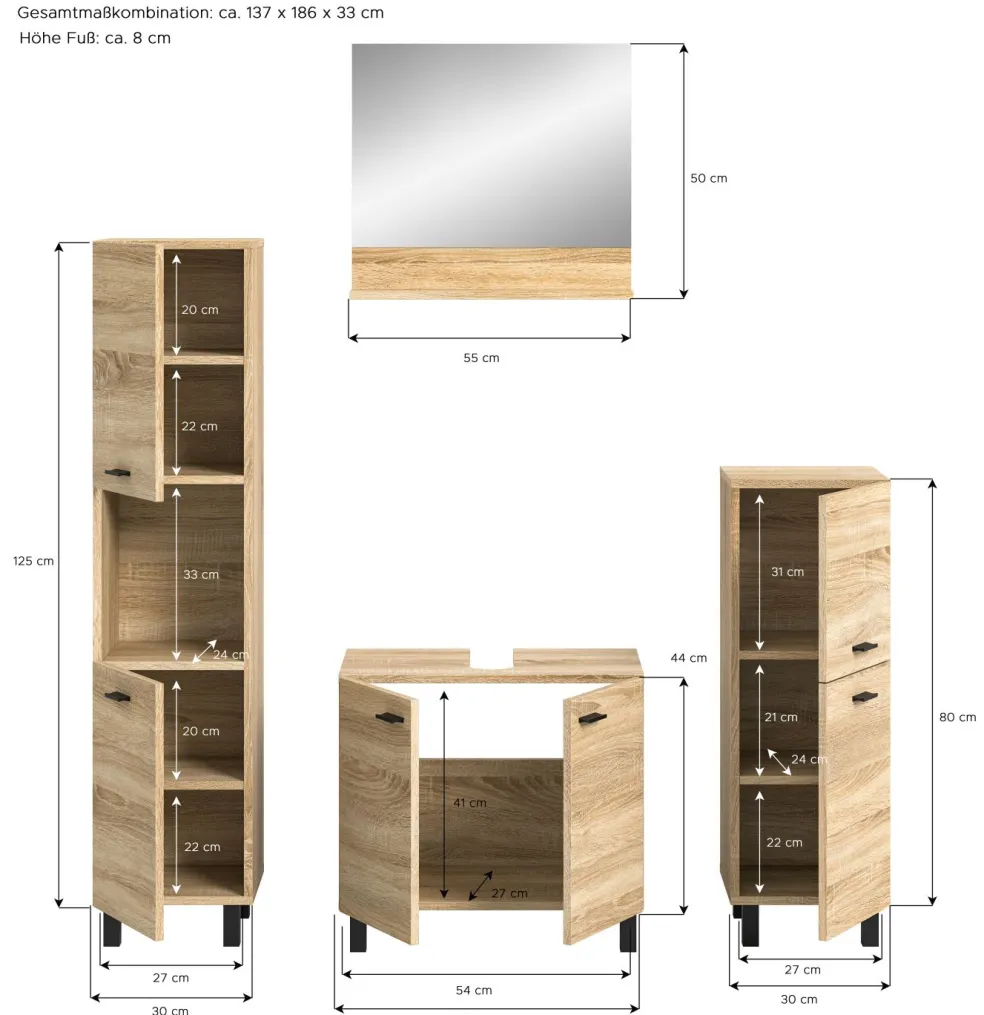 Salle de bains combinée 4 éléments SEBETA