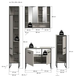 Salle de bains combinée 4 éléments BAGNO