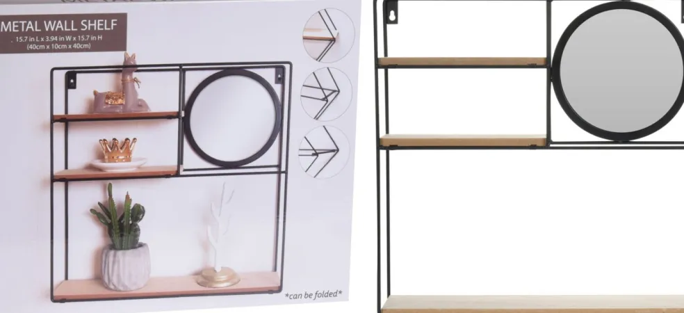 Étagère murale avec miroir