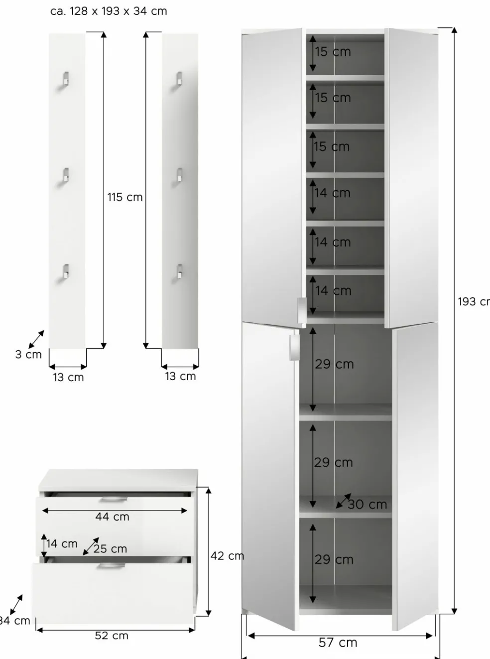 Vestiaire combiné 4 éléments BODITE