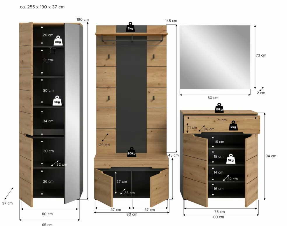 Vestiaire combiné 5 éléments GOBA