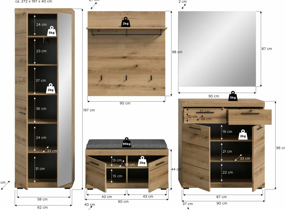 Vestiaire combiné 6 éléments SEWULA