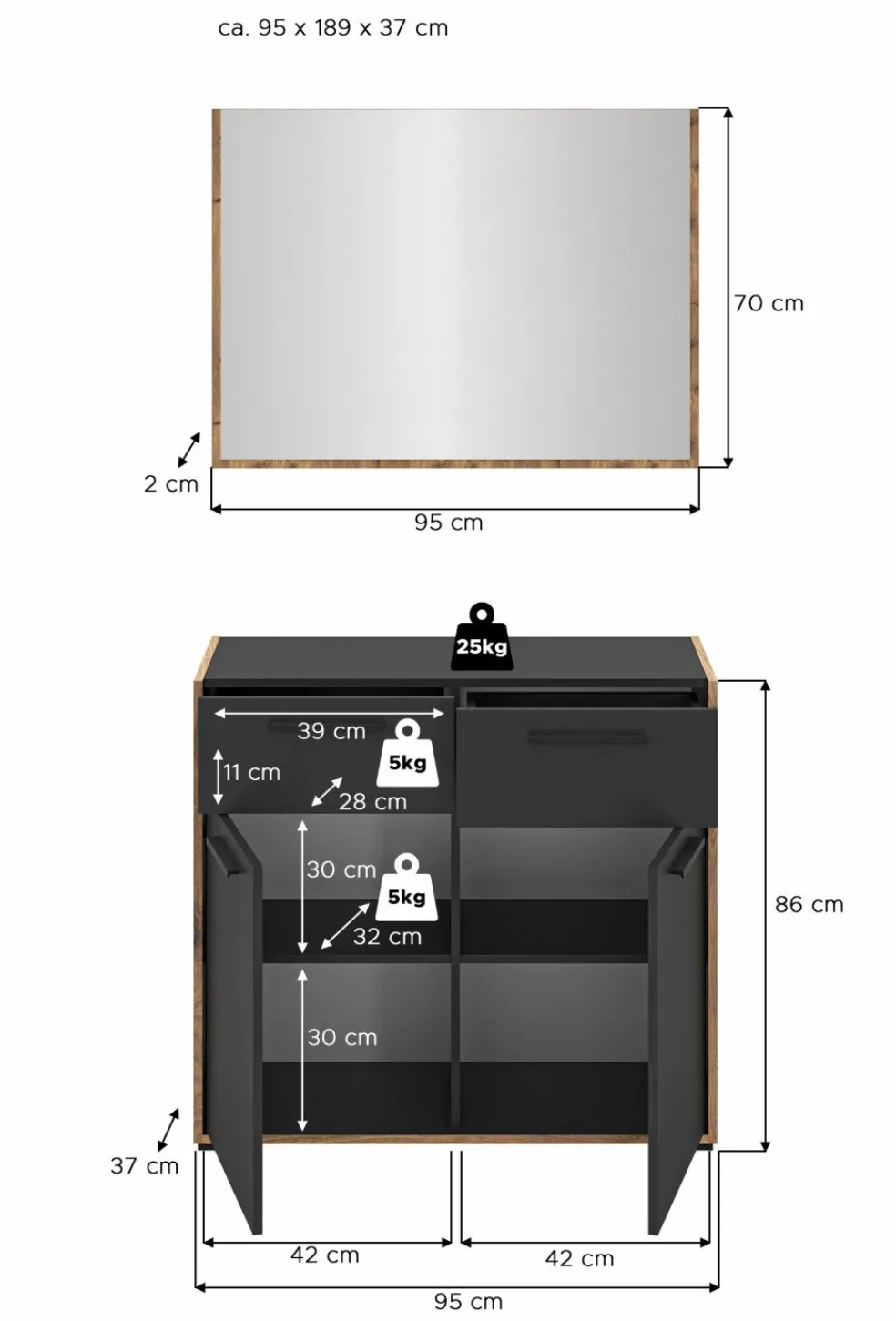 Vestiaire combiné 2 éléments BUENO
