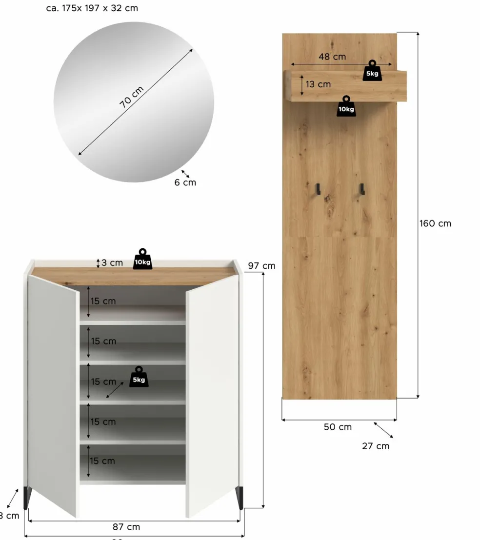 Vestiaire combiné 3 éléments DRIVE