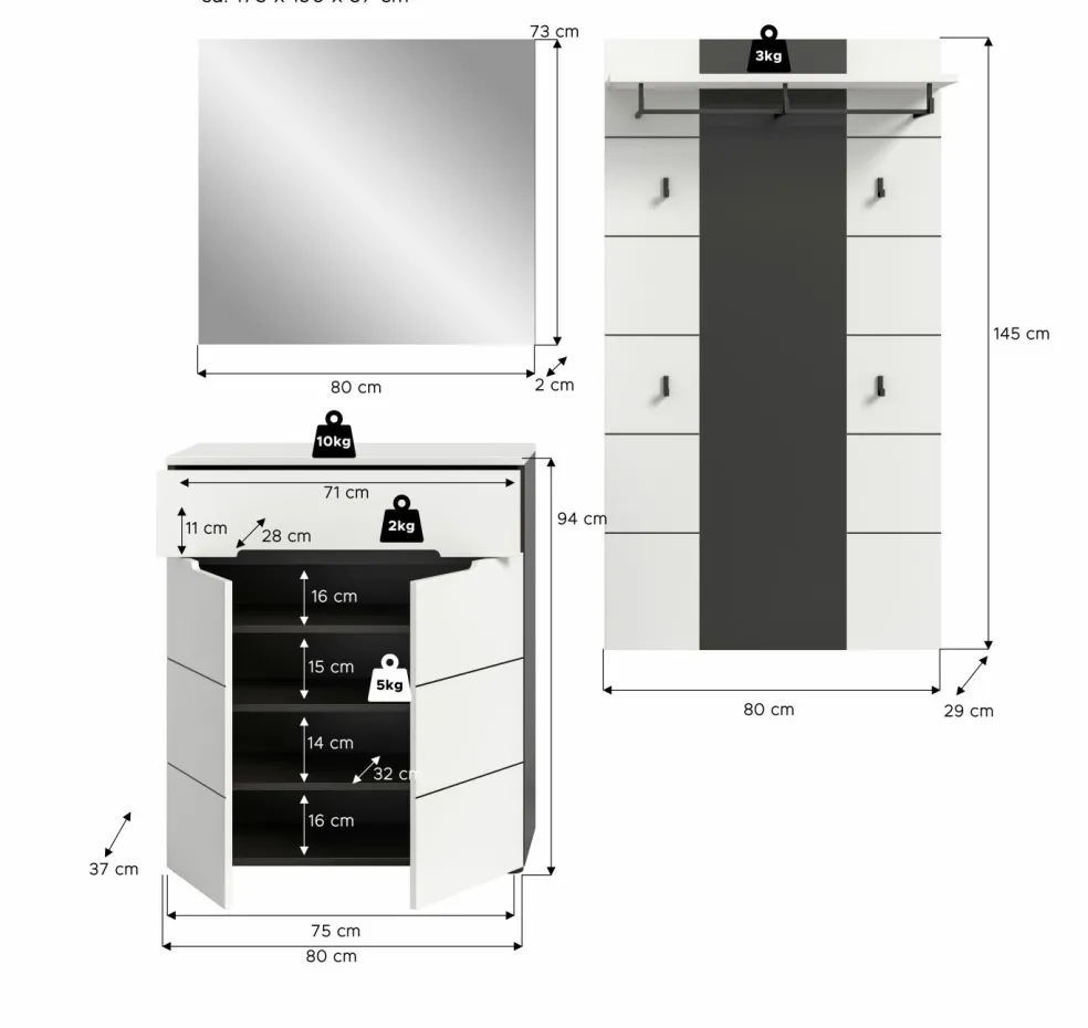 Vestiaire combiné 3 éléments GOBA