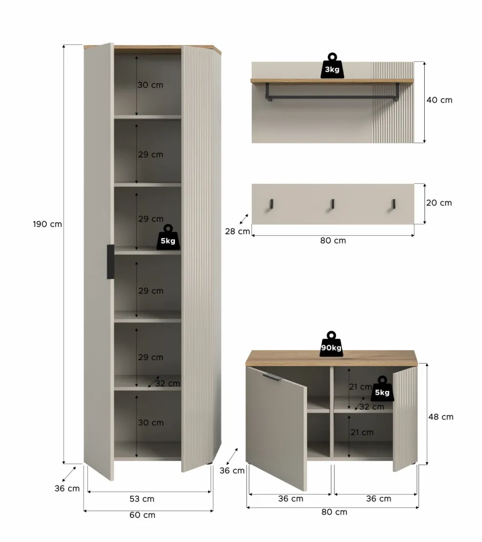 Vestiaire combiné 4 éléments SLIDE