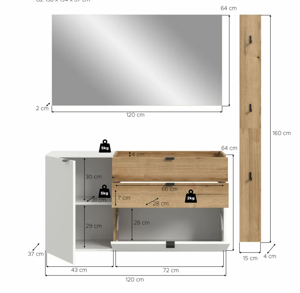 Vestiaire combiné 3 éléments NARO