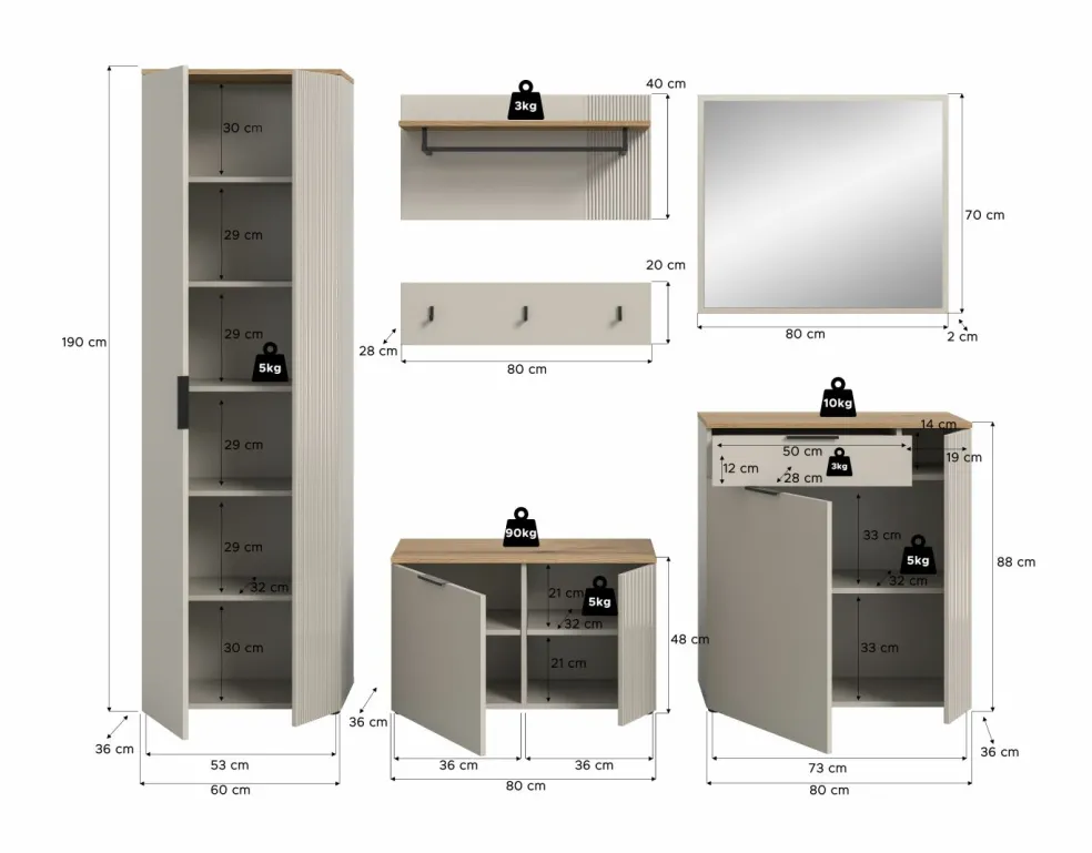Vestiaire combiné 6 éléments SLIDE