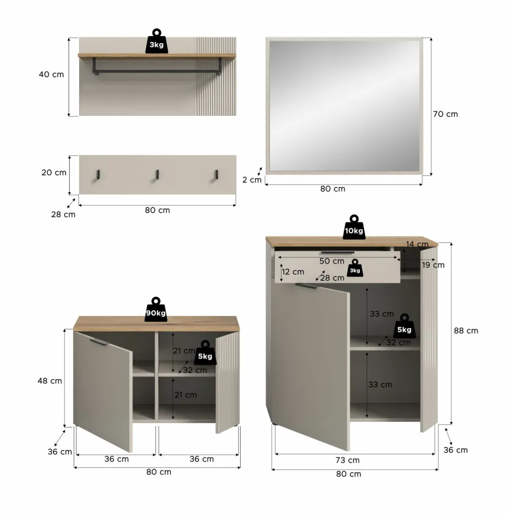 Vestiaire combiné 5 éléments SLIDE