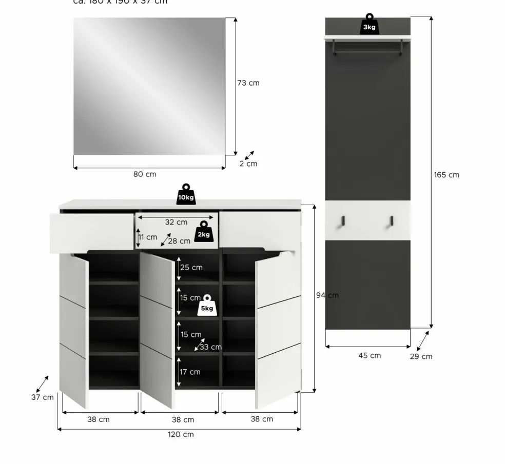 Vestiaire combiné 3 éléments GOBA
