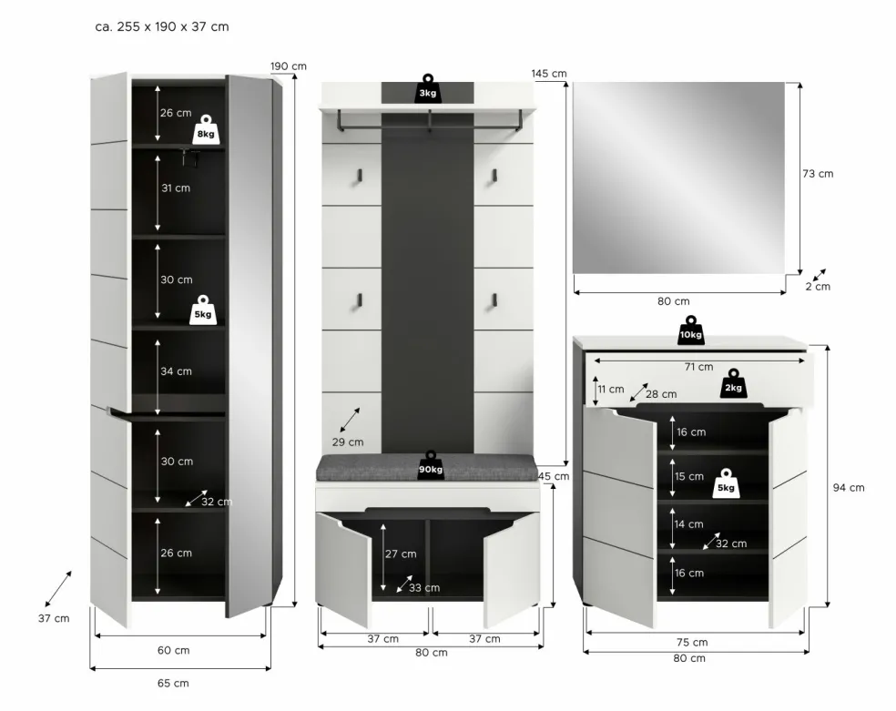 Vestiaire combiné 6 éléments GOBA