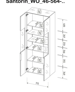 Vitrine avec éclairage SANTORIN